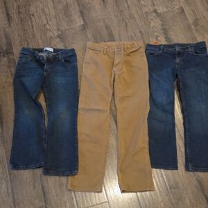 Wrangler Boys 10 HUSKEY Bootcut Jeans in Blue and Tan